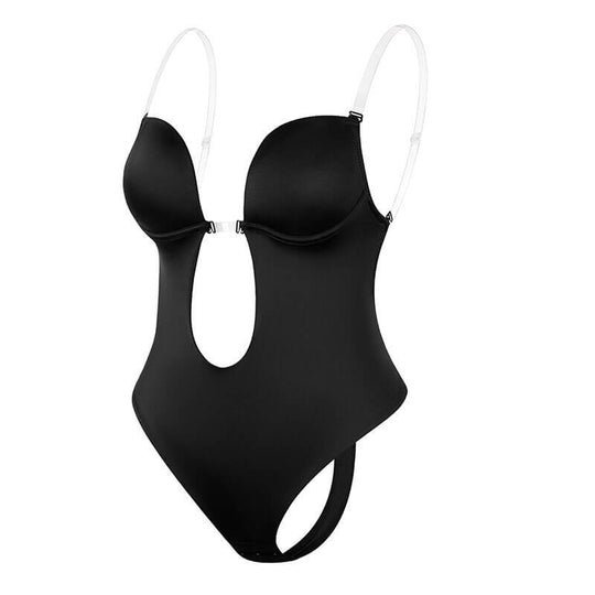 Body Shaper z Głębokim Dekoltem V dla Eleganckiej Sylwetki – Czarny