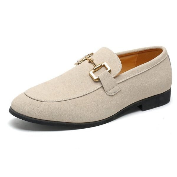 Eleganckie mokasyny męskie z arch support - wsuwane buty wizytowe – Beżowy