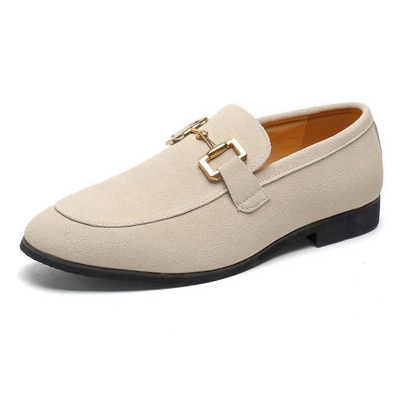 Eleganckie mokasyny męskie z arch support - wsuwane buty wizytowe – Beżowy