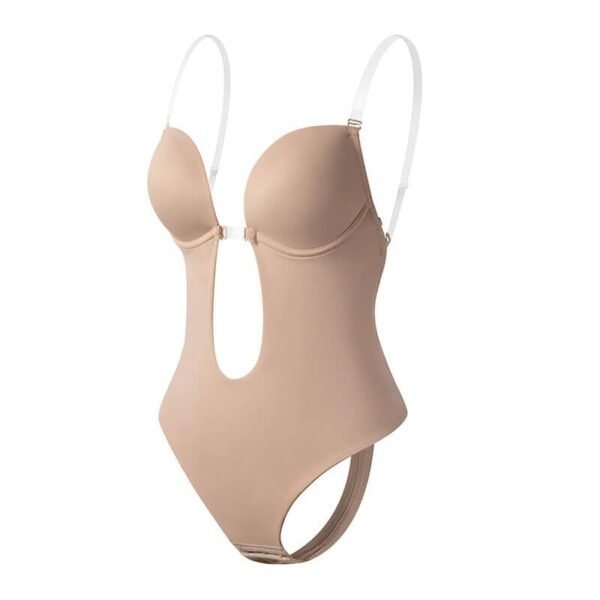 Body Shaper z Głębokim Dekoltem V dla Eleganckiej Sylwetki – Nagi
