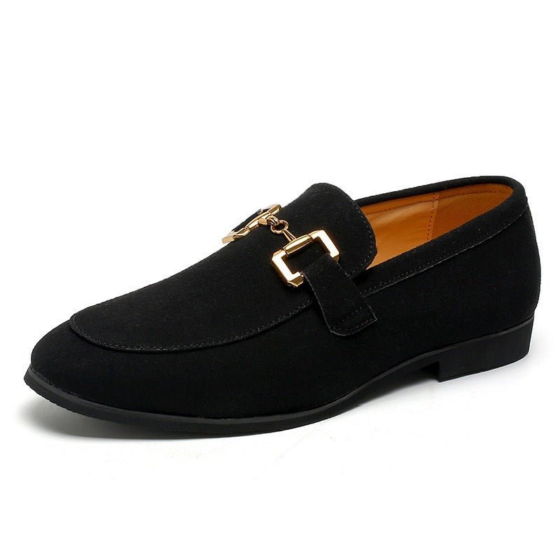 Eleganckie mokasyny męskie z arch support - wsuwane buty wizytowe – czarny