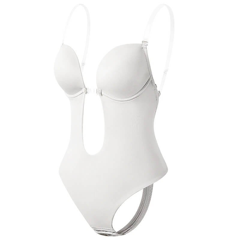 Body Shaper z Głębokim Dekoltem V dla Eleganckiej Sylwetki – Biały